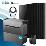 Balkonkraftwerk 4000 Watt mit Speicher Anker SOLIX Solarbank 3 E2700 Pro mit 8x500Wp Solarmodule und MC4 Solarkabel Set - 4000Wp ‚Äì 8 Module / 2x BP2700 / Ohne HAL