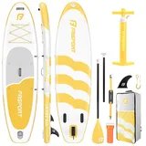 FBSPORT Stand UP Paddling Board 335cm SUP für Erwachsene mit Anti-Rutsch Deck, 15cm Extra Dicke Surfboard Aufblasbares, 160kg Tragkraft, Komplettset mit Paddel Pumpe & Zubehör für Yoga Reisen Surfen