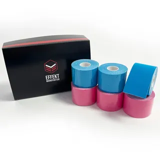 Effekt Manufaktur Nastro Kinesiologico - 500 x 5 cm in blu e rosa 6 pz