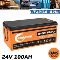 100Ah 24V Lithium Batterie LiFePO4 Akku BMS Solarbatterie Solaranlage Boot RV