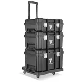 STAHLWERK Werkzeugtrolley Kunststoff/Metall schwarz 3 Teile