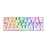 Mars Gaming MK60 Weiß, Mechanische Gaming Tastatur FRGB, Antighosting, Switch Mechanischer Blau, Portugiesisch Sprache