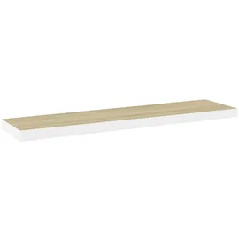 vidaXL Schweberegal Wandregal 90 x 23,5 x 3,8 cm Eichenoptik und Weiß