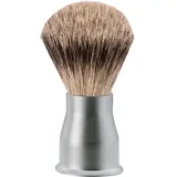 Erbe Rasierpinsel Silberspitz Dachshaar Metallgriff silbermatt