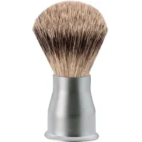 Erbe Rasierpinsel Silberspitz Dachshaar Metallgriff silbermatt