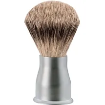 Erbe Rasierpinsel Silberspitz Dachshaar Metallgriff silbermatt