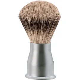 Erbe Rasierpinsel Silberspitz Dachshaar Metallgriff silbermatt