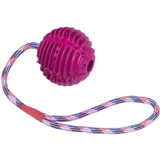 Nobby Vollgummi Ball mit Nylonseil lila