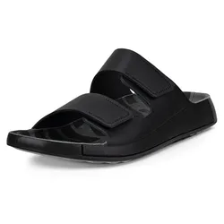 Pantolette ECCO "Cozmo M", Herren, Gr. 49, schwarz, Leder, klassisch, Schuhe, Sommerschuh, Schlappen, Klettschuh, mit FLUIDFORMTM Konstruktion