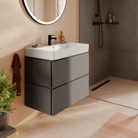 Hansgrohe Xilesa E Waschtischunterschrank 2 Schubkästen, Schiefergrau matt