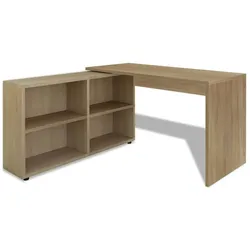 vidaXL Eckschreibtisch 4 Regale Eiche
