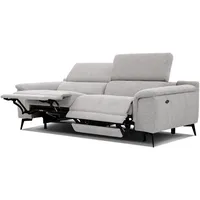 RELAXSOFA FIERO 3-Sitzer mit 2 Relaxfunktionen, hellgrau