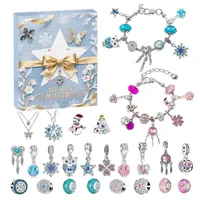Coonoor Schmuck-Adventskalender 2025 Weihnachtskalender Schmuck Set Armbänder Halsketten (24 Füllung Adventskalender Schmuck Weihnachten Geschenke), Weihnachtskalender Geschenk für Kinder Teenager Frauen Mädchen blau