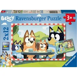 Ravensburger Kinderpuzzle - 12004111 Bluey - Puzzle für Kinder ab 3 Jahren, mit 2x12 Teilen