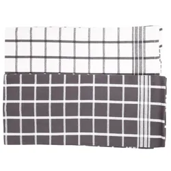 Exner 2er Set Geschirr / Küchentücher B 45 x L 70 cm graphit