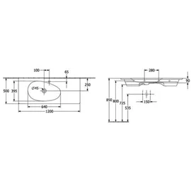 Villeroy & Boch Antao Schrankwaschtisch 120 x 50 cm 4A77LBRW