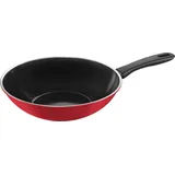 BALLARINI Caprera Wok, 28 cm, Aluminium, Induktionsgeeignet, Keramik-Antihaftbeschichtung, Made in Italy, Rot