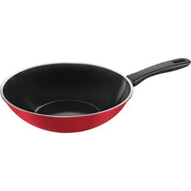 BALLARINI Caprera Wok, 28 cm, Aluminium, Induktionsgeeignet, Keramik-Antihaftbeschichtung, Made in Italy, Rot