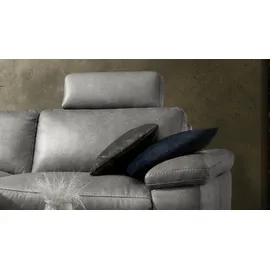 KAWOLA Ecksofa motorischer Relaxfunktion LOLA grau Webstoff Relaxfunktion