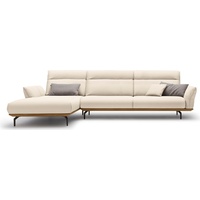 hülsta sofa Ecksofa hs.460, Sockel in Nussbaum, Winkelfüße in Umbragrau, Breite 338 cm weiß