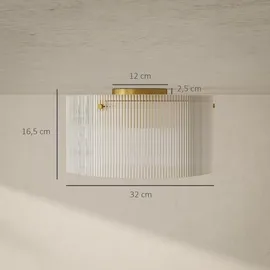 Homcom Deckenleuchte 1 E27 rund transparent weiß