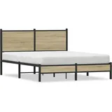 vidaXL Metallbett ohne Matratze Sonoma-Eiche 140x190 cm