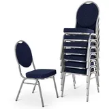 Raburg Stapelstuhl Bankettstuhl, stapelbar, für Konferenz, Seminar & Wartezimmer, David (Set), extra stabile, gepolsterte Metallstühle, belastbar bis 150 kg blau