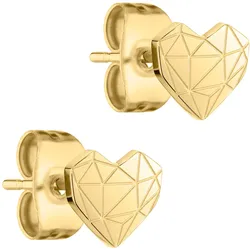 Paar Ohrstecker LIEBESKIND BERLIN "Herz, LJ-0846-E-05, LJ-0847-E-05, LJ-0848-E-05, LJ-0849-E-05", gold (gelbgoldfarben), Ohrringe, Damen, Edelstahl