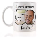 Herz & Heim® Fototasse zum runden Geburtstag mit eigenen Foto 50