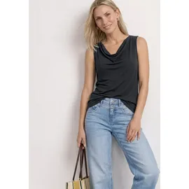 STREET ONE Silk-Look Top Schwarz 38