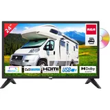 RCA RD24H2CU Fernseher 24 Zoll (TV 60 cm) mit eingebautem DVD Player für Wohnmobile und Wohnwagen 12V KFZ-Adapter, Dolby Audio, Triple Tuner DVB-C/T2/S2, HDMI, USB, digitaler Audioausgang, 230V/12V