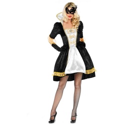 Leg Avenue Kostüm Maskenball Barock, Reizvolles Kleid für den venezianischen Karneval schwarz L