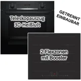 Bosch Herdset Backofen Teleskopauszug + Induktionskochfeld schwarz