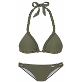 Buffalo Triangel-Bikini, mit geflochtenen Details, grün