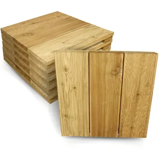deluke Holzfliese Lärchenholz Braun 43 x 43 cm 4,5 St.