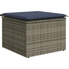 vidaXL 11-teiliges Gartensofa-Set mit Kissen, grau, Polyrattan - Grau