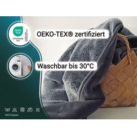 ZOLLNER Kuscheldecke 220 x 240 cm Grau