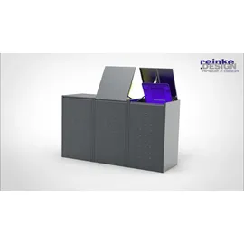 Reinkedesign Mülltonnenbox Boxxi Typ-XD, 3x 120l, Türfarbe Anthrazit