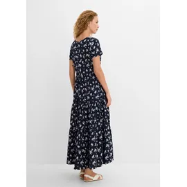 bonprix Maxikleid Blau Allover-Muster 42