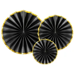 3 Dekofächer schwarz mit goldrand