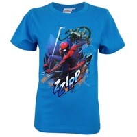 MARVEL T-Shirt Spiderman Lizard Kinder Shirt Gr. 98 bis 128, 100% Baumwolle blau 98
