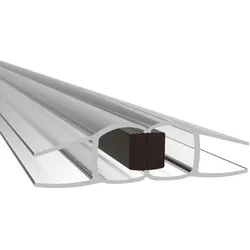 PRIOstahl Duschdichtung Transparente Magnetdichtung 2 Meter 180° für Glasstärke: 6mm für Duschtüren