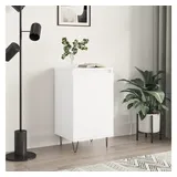 furnicato Sideboard Weißes 40 x 35 x 70 cm aus Holzwerkstoff und Metall (1 St), Stauraum-Schrank mit zwei Fächern, Tür und stabiler Wandhalterung weiß 40 cm x 35 cm x 70 cm