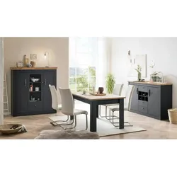Wohnkombination  Calella , grau , Maße (cm): B: 169 H: 45