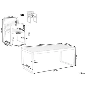 Beliani Gartenmöbel-Set, Hellbraun, Holz, Gartenmöbel, Gartenmöbel-Sets