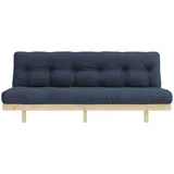 Karup Schlafsofa KARUP DESIGN "Lean 200 Schlafsofa, Gästebett, Sofa mit Futonmatratze", blau (navy), B:200cm H:73cm T:100cm, Bezug: 80% Baumwolle, 20% Polyester, Sofas, Schlafsofa, Inkl. Futonmatratze, Liegefläche 130x200 cm, FSC zertifizierte Kiefer