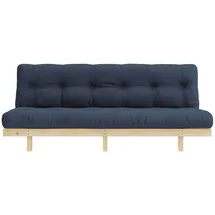 Karup Schlafsofa KARUP DESIGN "Lean 200 Schlafsofa, Gästebett, Sofa mit Futonmatratze", blau (navy), B:200cm H:73cm T:100cm, Bezug: 80% Baumwolle, 20% Polyester, Sofas, Schlafsofa, Inkl. Futonmatratze, Liegefläche 130x200 cm, FSC zertifizierte Kiefer