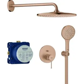 Grohe Essence Duschsystem Unterputz mit Rainshower Mono 310 warm sunset gebürstet