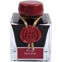 Jacques Herbin Tinte 1670 Rouge Hématite, Flakon 50ml - Rouge hématite 15026JT Jubiläums- Tintenflakon 50 ml, für Federhalter, Farbintensiv, Rot