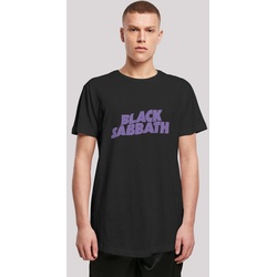 F4NT4STIC T-Shirt Black Sabbath Heavy Metal Band Wavy Logo Black Print schwarz 5XL